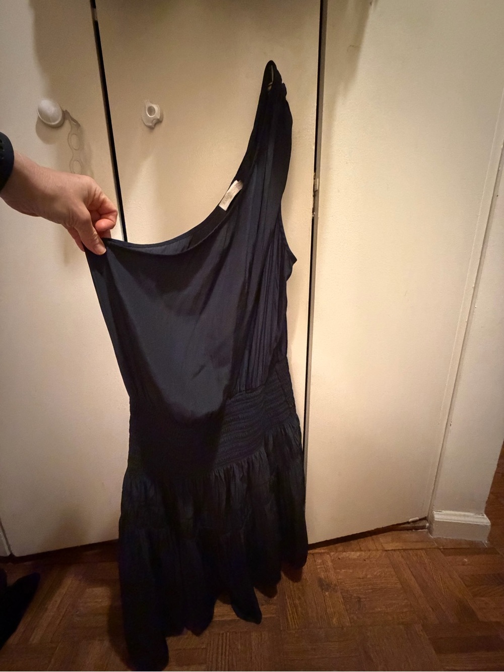 Ramy Brook Black One-Shoulder Tiered Dress - Picture 2 of 5